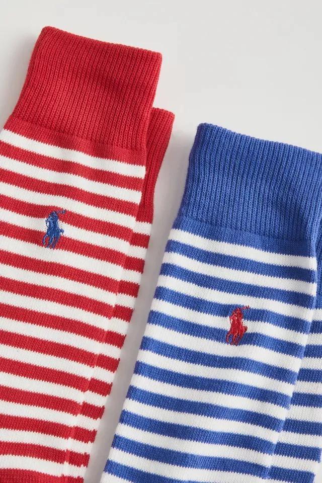 商品Ralph Lauren|Polo Ralph Lauren Striped Crew Sock 2-Pack,价格¥165,第4张图片详细描述