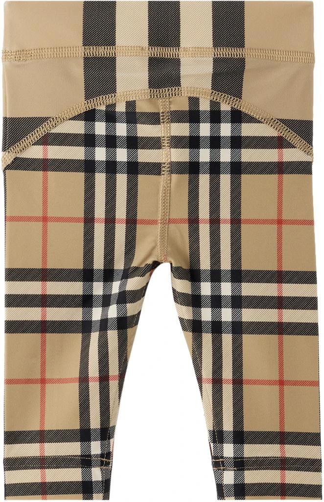 商品Burberry|驼色 Contrast Check 婴儿长裤,价格¥2016,第2张图片详细描述