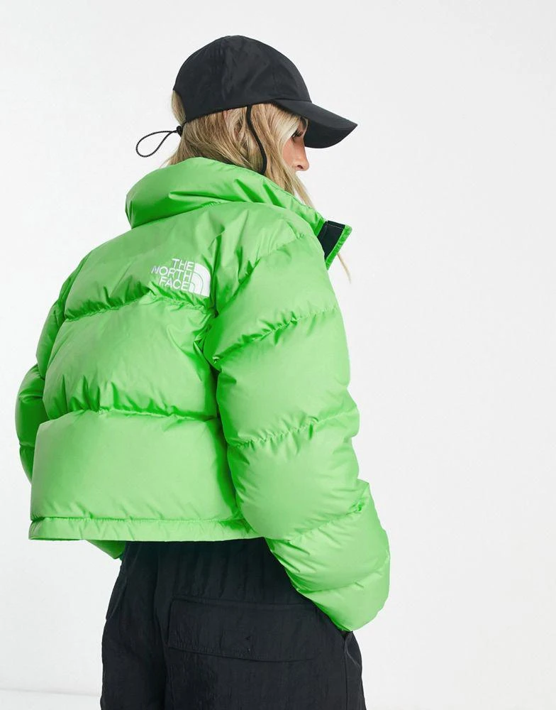 商品The North Face|The North Face Nuptse cropped down jacket in bright green,价格¥1439,第2张图片详细描述