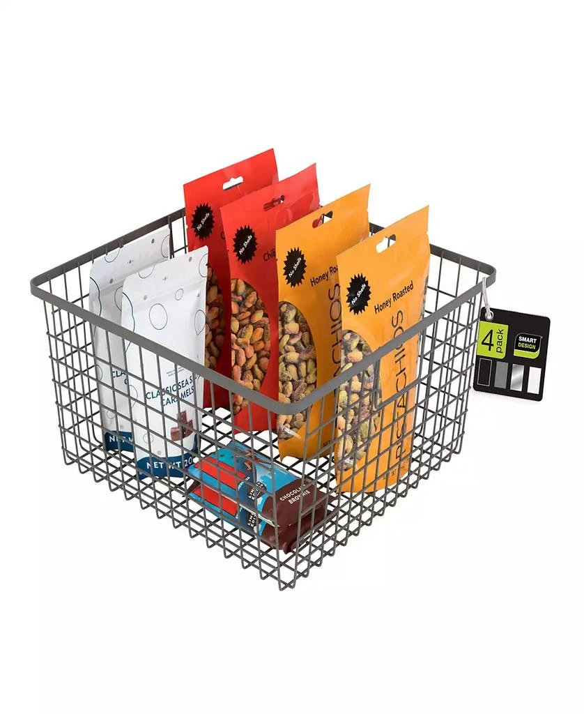商品Smart Design|Nestable 12 x 12 x 6 inch Basket Organizer with Handles - Set of 4,价格¥733,第3张图片详细描述