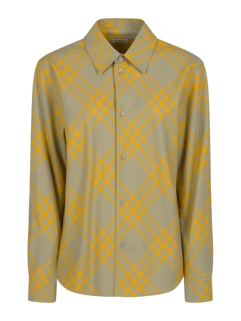 商品Burberry|Burberry Checked Collared Long-Sleeve Shirt,价格¥4747,第1张图片