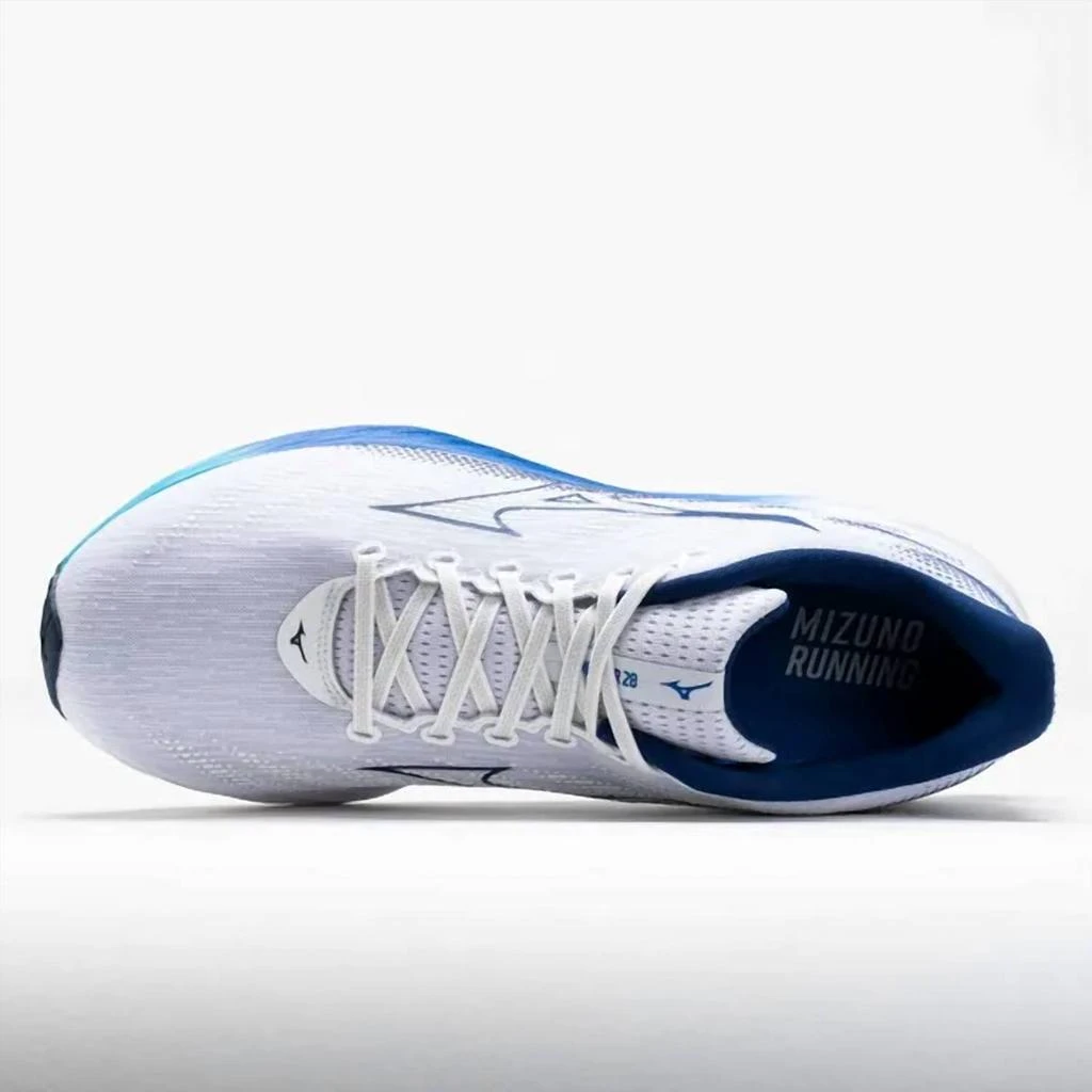 商品Mizuno|Men's Wave Rider 28 Sneakers In White/estate Blue,价格¥917,第2张图片详细描述