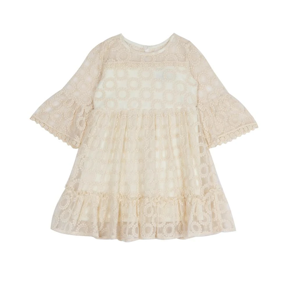 商品Rare Editions|Little Girls Embroidered Mesh Dress and Denim Vest, 2 Piece Set,价格¥358,第2张图片详细描述