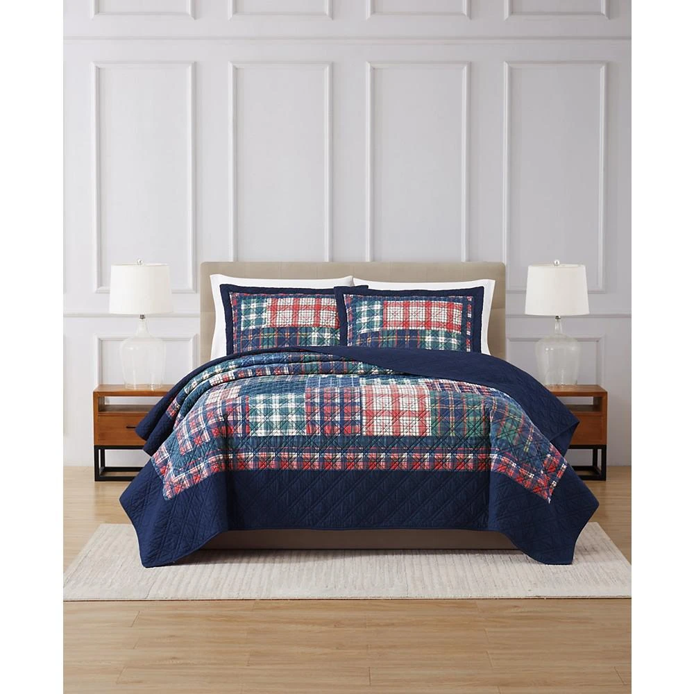 商品Martha Stewart|CLOSEOUT! CLOSEOUT! Highland Patchwork Quilt, Twin, Created For Macy's,价格¥507,第1张图片