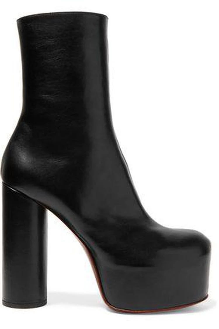 商品Vetements|Leather platform ankle boots,价格¥4726,第1张图片