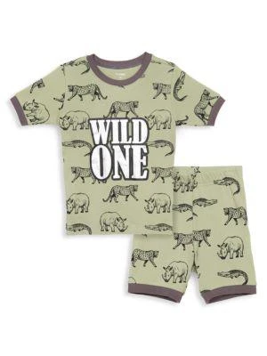 商品Petit Lem|Little Boy's 2-Piece Animal-Print T-Shirt & Shorts Pajamas Set,价格¥121,第1张图片