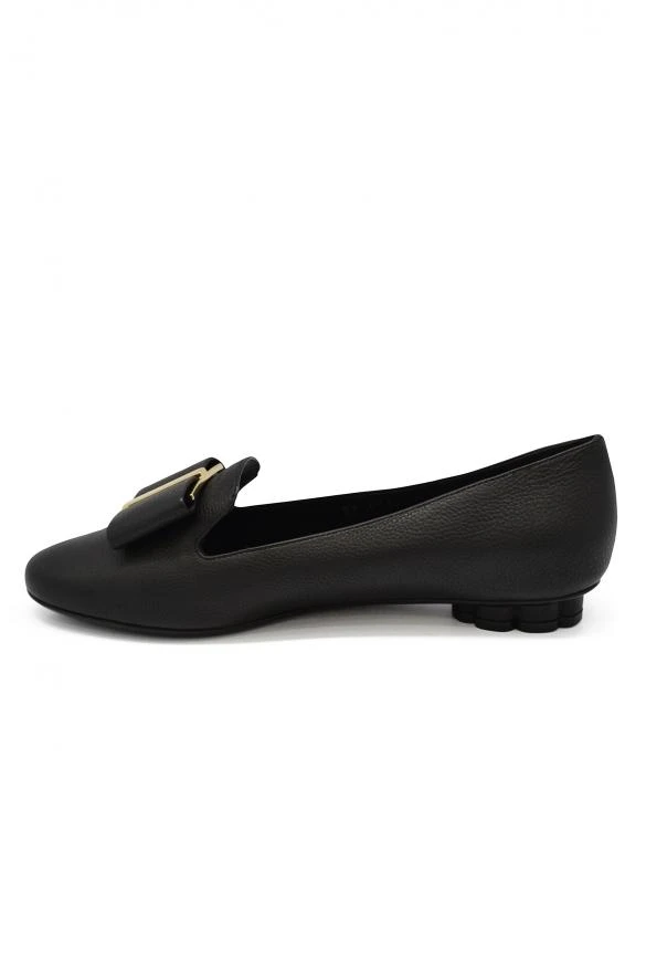 商品Salvatore Ferragamo|Women luxury shoes salvatore ferragamo flower heel black slippers,价格¥2935,第3张图片详细描述