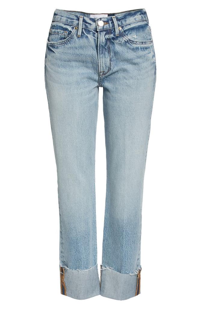 Le Piper Wide Cuff Crop Straight Leg Jeans商品第5张图片规格展示