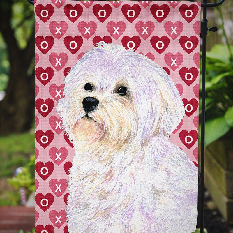 商品Caroline's Treasures|Maltese Hearts Love And Valentine's Day Portrait Garden Flag 2-Sided 2-Ply SS4481GF,价格¥137,第2张图片详细描述