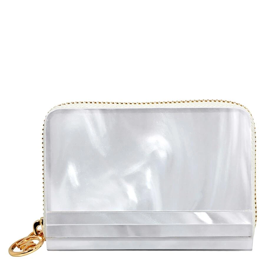 商品Michael Kors|Barbara Marble Resin Coin Purse - Optic White,价格¥372,第1张图片