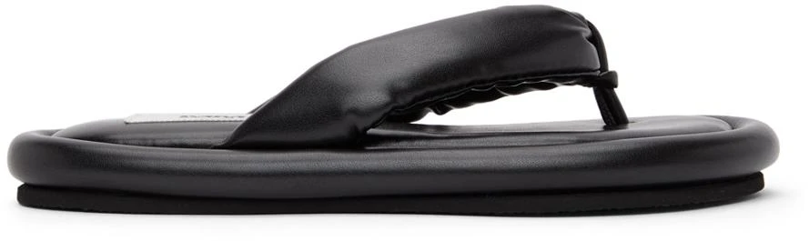 商品MAISON MARGIELA|Black Faux-Leather Padded Sandals,价格¥823,第1张图片