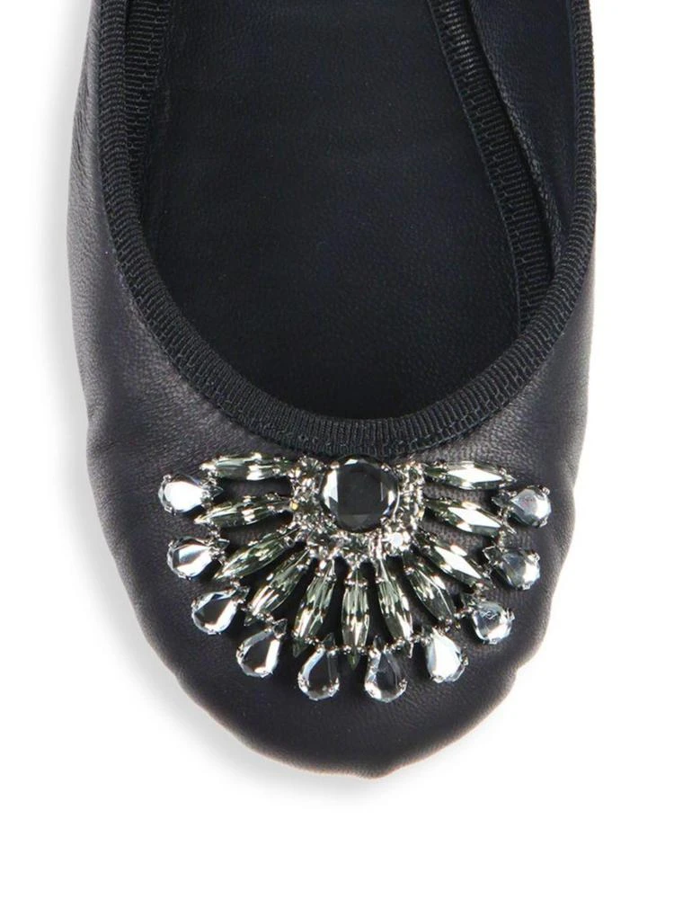 商品Jimmy Choo|Grace Crystal-Embellished Leather Ankle-Wrap Ballet Flats,价格¥1784,第3张图片详细描述