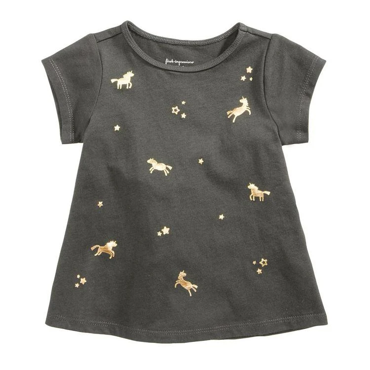 商品First Impressions|Unicorn-Print Cotton T-Shirt, Baby Girls, Created for Macy's,价格¥28,第1张图片
