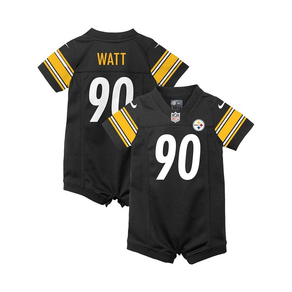商品NIKE|Infant T.J. Watt Black Pittsburgh Steelers Game Romper Jersey,价格¥298,第1张图片