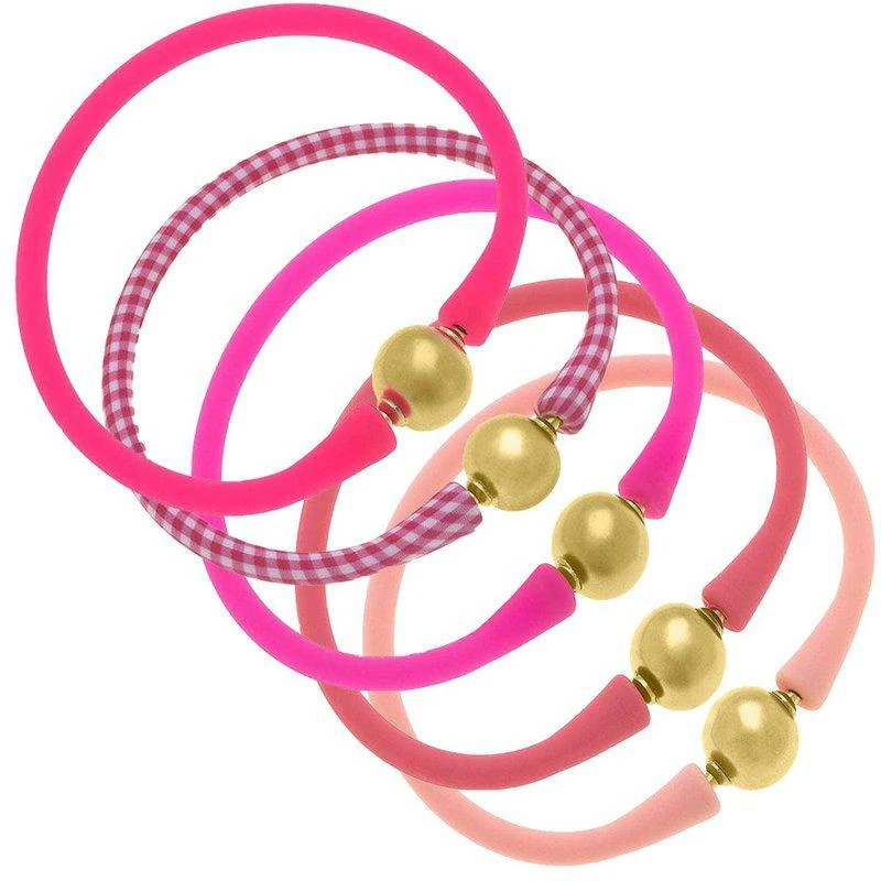 商品Canvas Style|Bali 24K Gold Silicone Bracelet Stack of 5,价格¥952,第1张图片