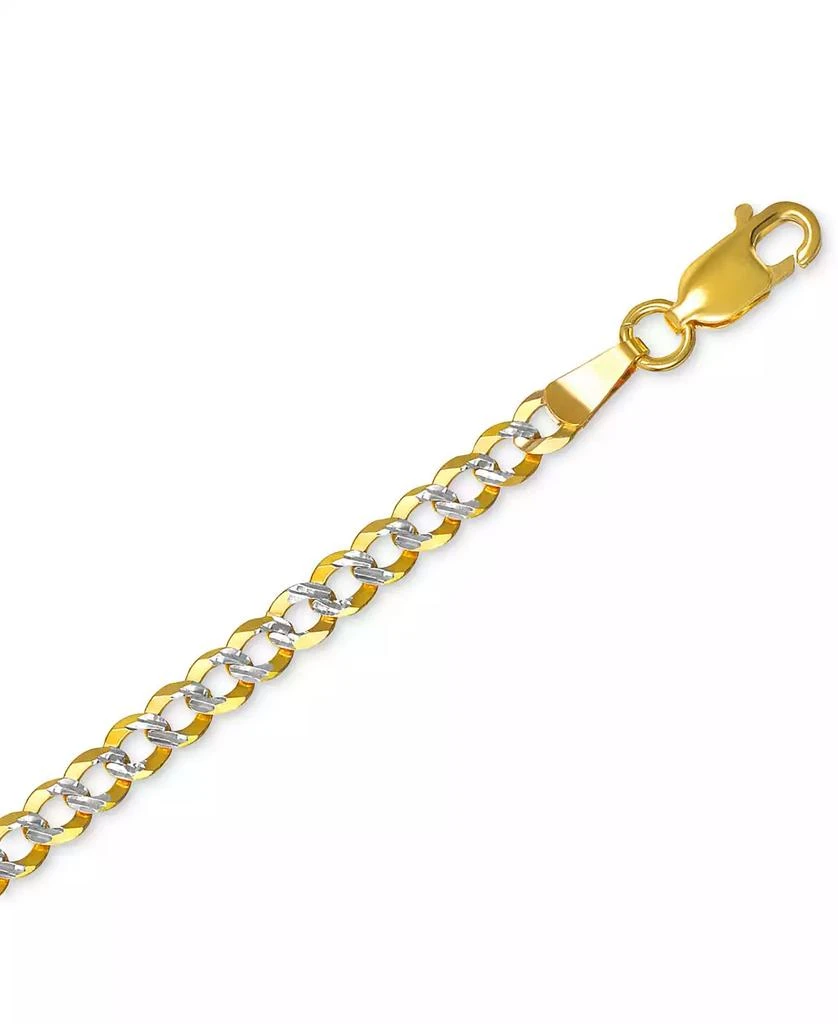 商品Italian Gold|18" Two-Tone Open Curb Link Chain Necklace (3-5/8mm) in Solid 14k Gold & White Gold,价格¥5235,第4张图片详细描述