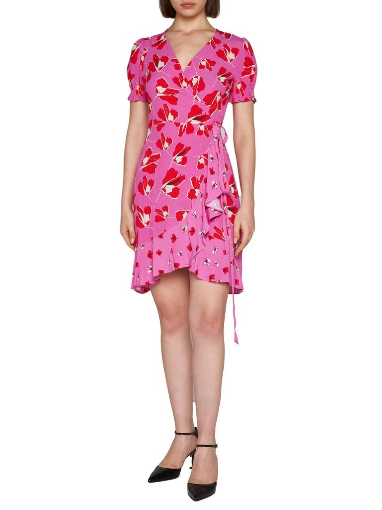 商品Diane von Furstenberg|Diane von Furstenberg Floral Printed V-Neck Dress,价格¥1964,第4张图片详细描述