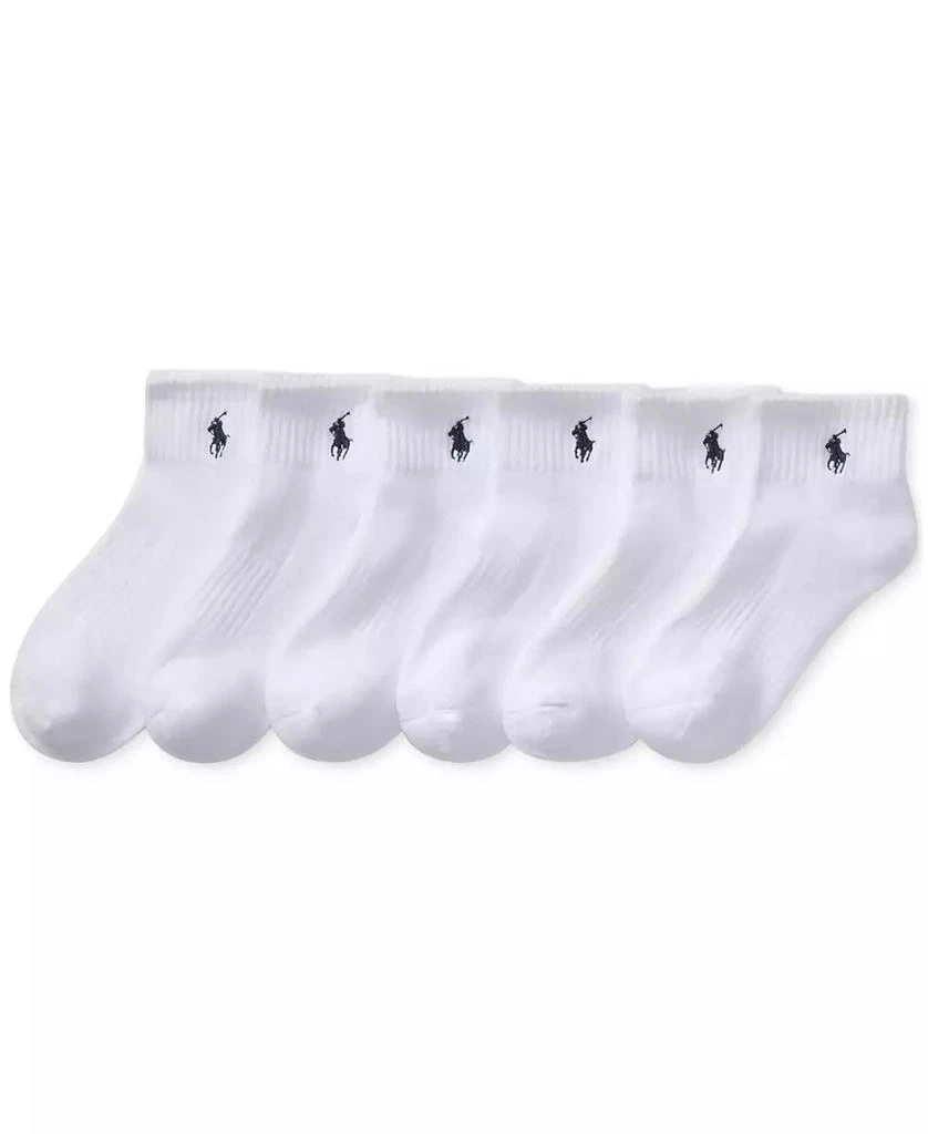 商品Ralph Lauren|Little & Big Boys Solid Quarter Crew Socks, 6-Pack,价格¥185,第1张图片