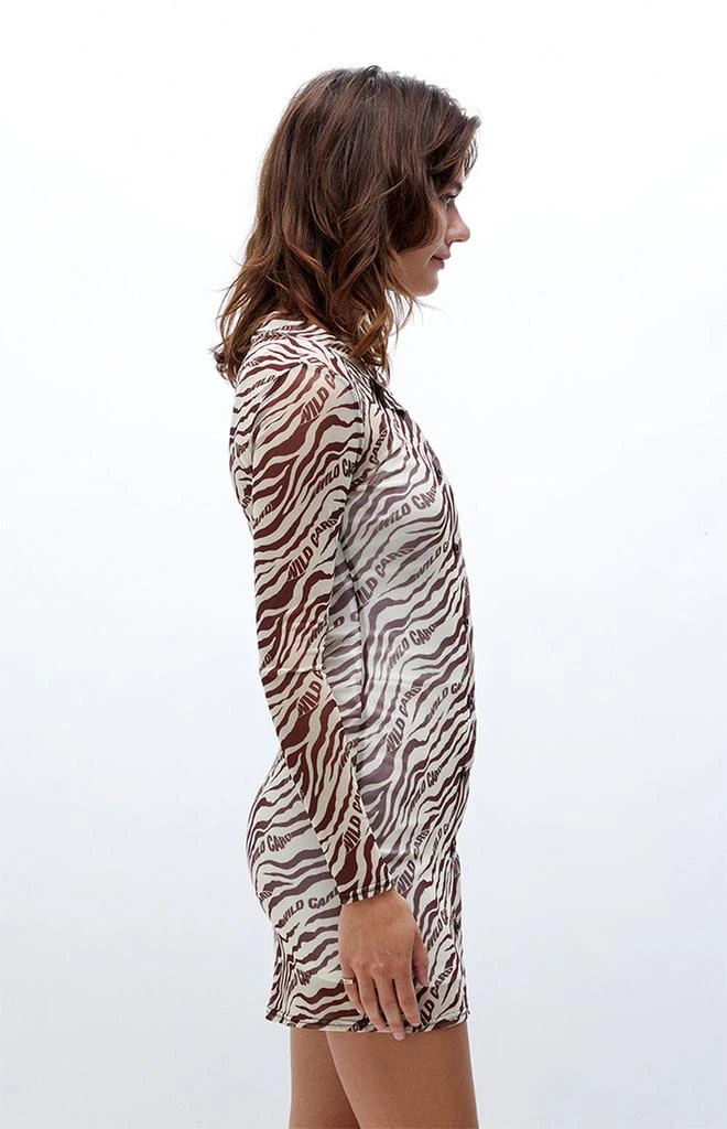 商品Daisy Street|Zebra Mesh Mini Dress,价格¥148,第3张图片详细描��述