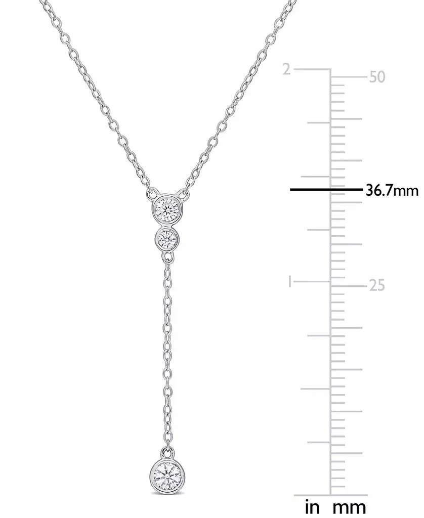 商品Macy's|Moissanite Bezel 17" Lariat Necklace (1/3 ct. t.w.) in Sterling Silver,价格¥786,第3张图片详细描述