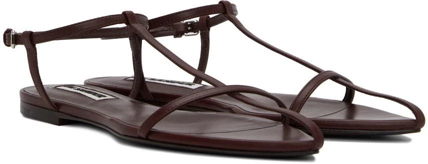 商品Jil Sander|Brown Agnellato Flat Sandals,价格¥1772,第4张图片详细描述