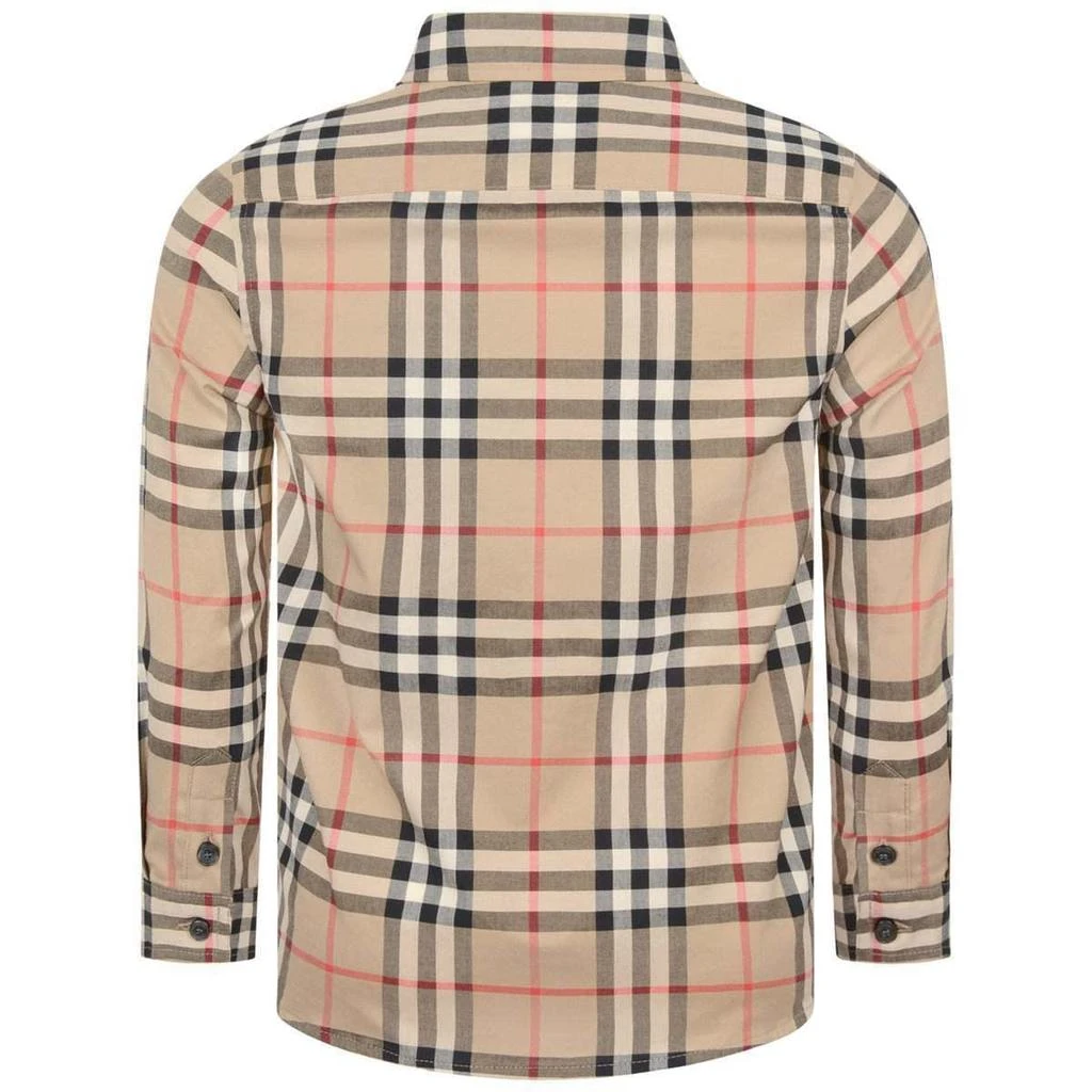 商品Burberry|Burberry Camel  Boys Beige Check Cotton Shirt,价格¥1323,第4张图片详细描述