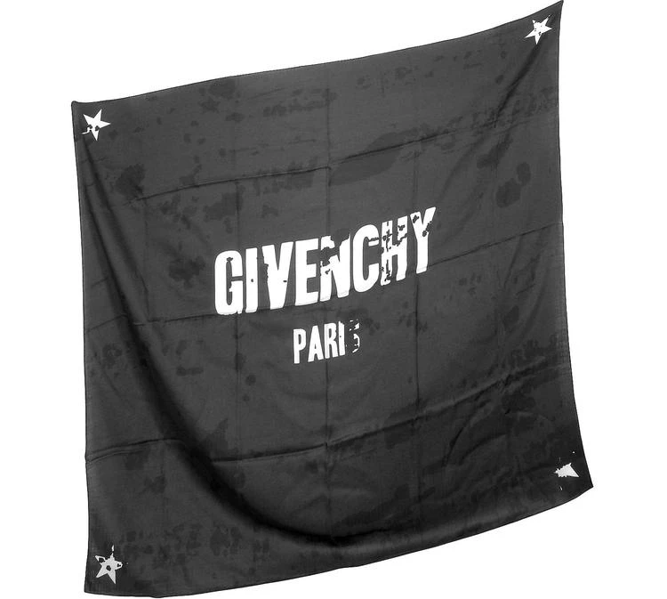 商品Givenchy|Givenchy Black Wool and Silk Signature Print Wrap,价格¥1457,第2张图片详细描述