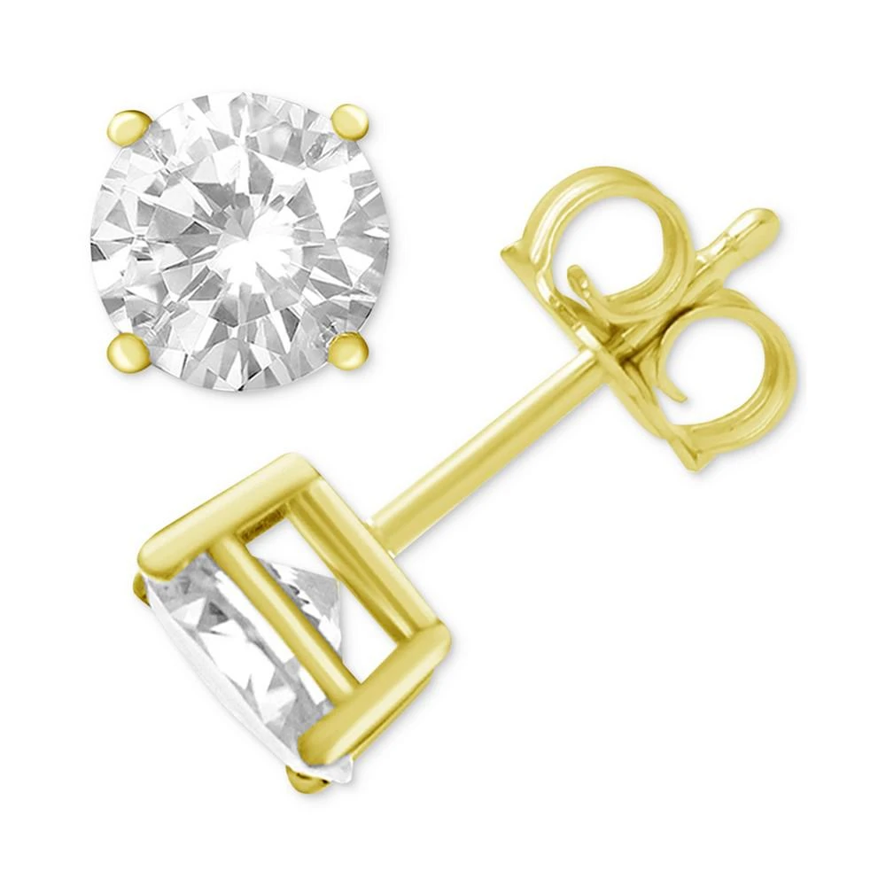 商品Essentials|Cubic Zirconia 1/4" Stud Silver Plate Earrings,价格¥68,第2张图片详细描述