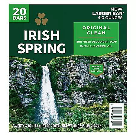 商品Irish Spring|Irish Spring Bar Soap, Original  Clean (4 oz., 20 ct.),价格¥86,第1张图片