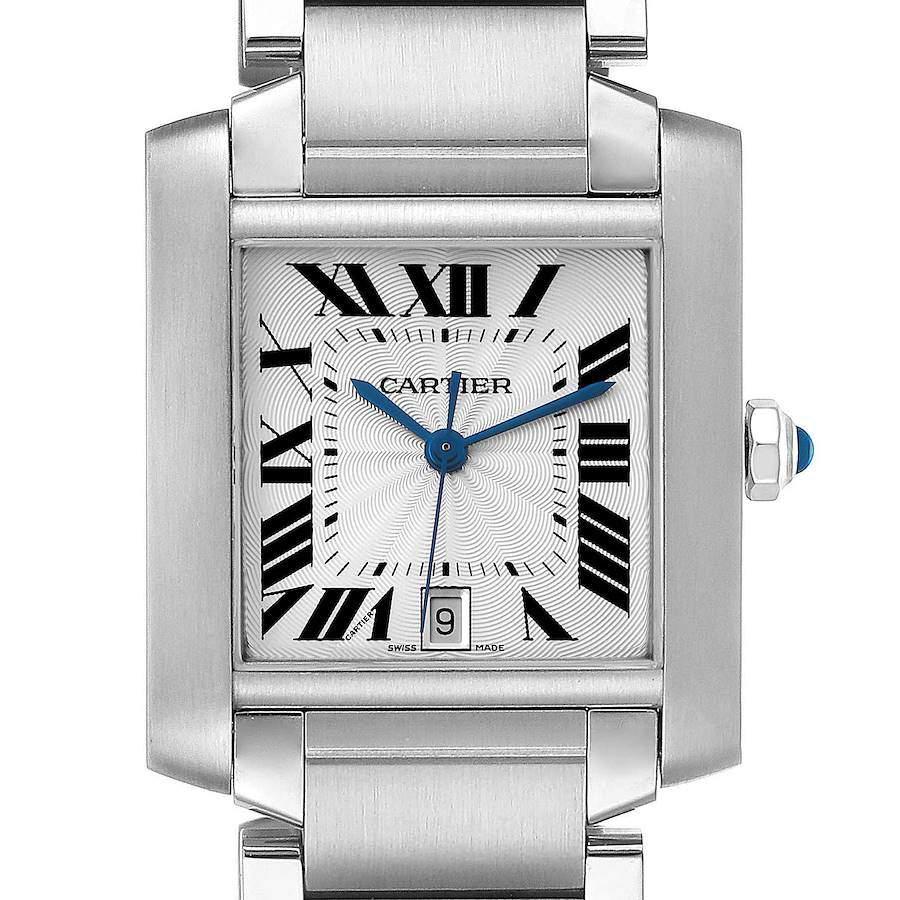 Cartier Silver Stainless Steel Tank Francaise W51002Q3 Automatic Men's Wristwatch 28 mm商品第6张图片规格展示