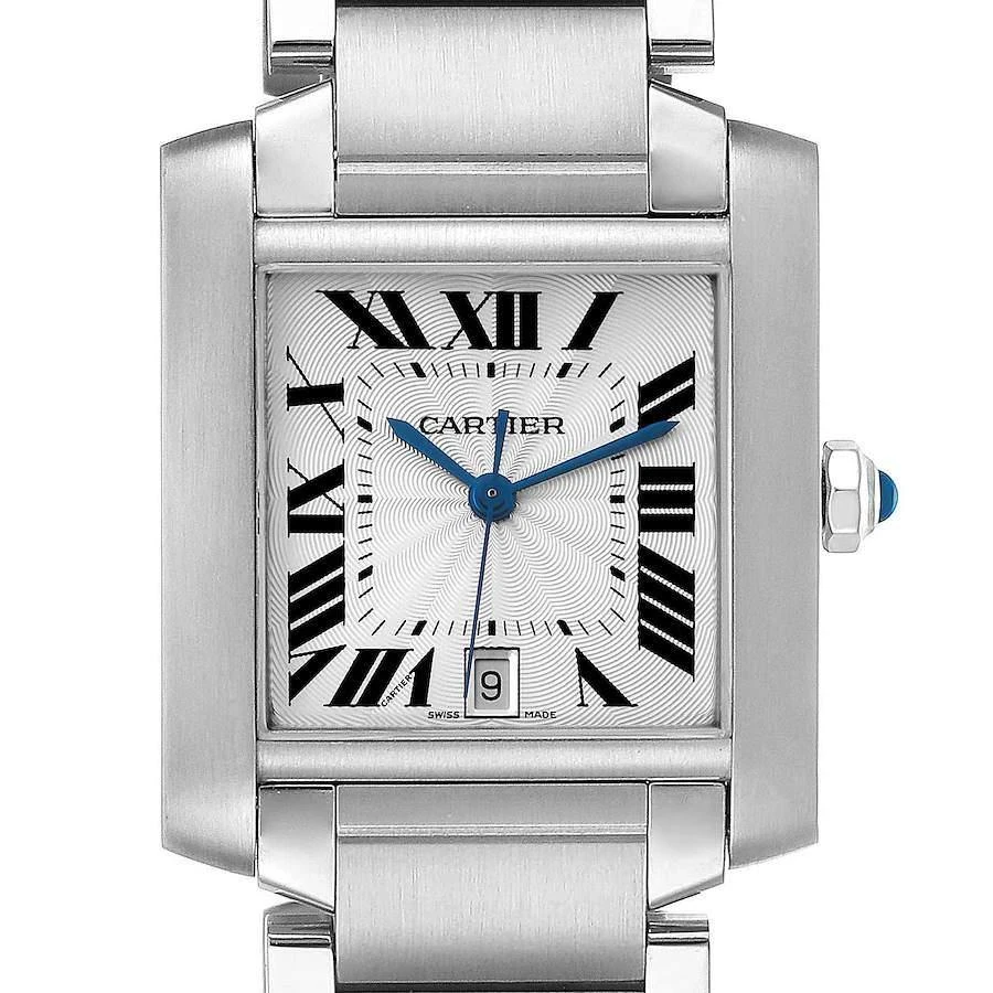 Cartier Silver Stainless Steel Tank Francaise W51002Q3 Automatic Men's Wristwatch 28 mm 商品