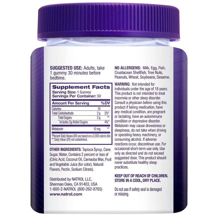 商品Natrol|MelatoninMax 10 mg Gummies Blueberry,价格¥101,第4张图片详细描述