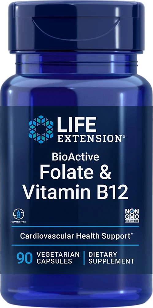 商品Life Extension|Life Extension BioActive Folate & Vitamin B12 (90 vegetarian capsules),价格¥66,第1张图片