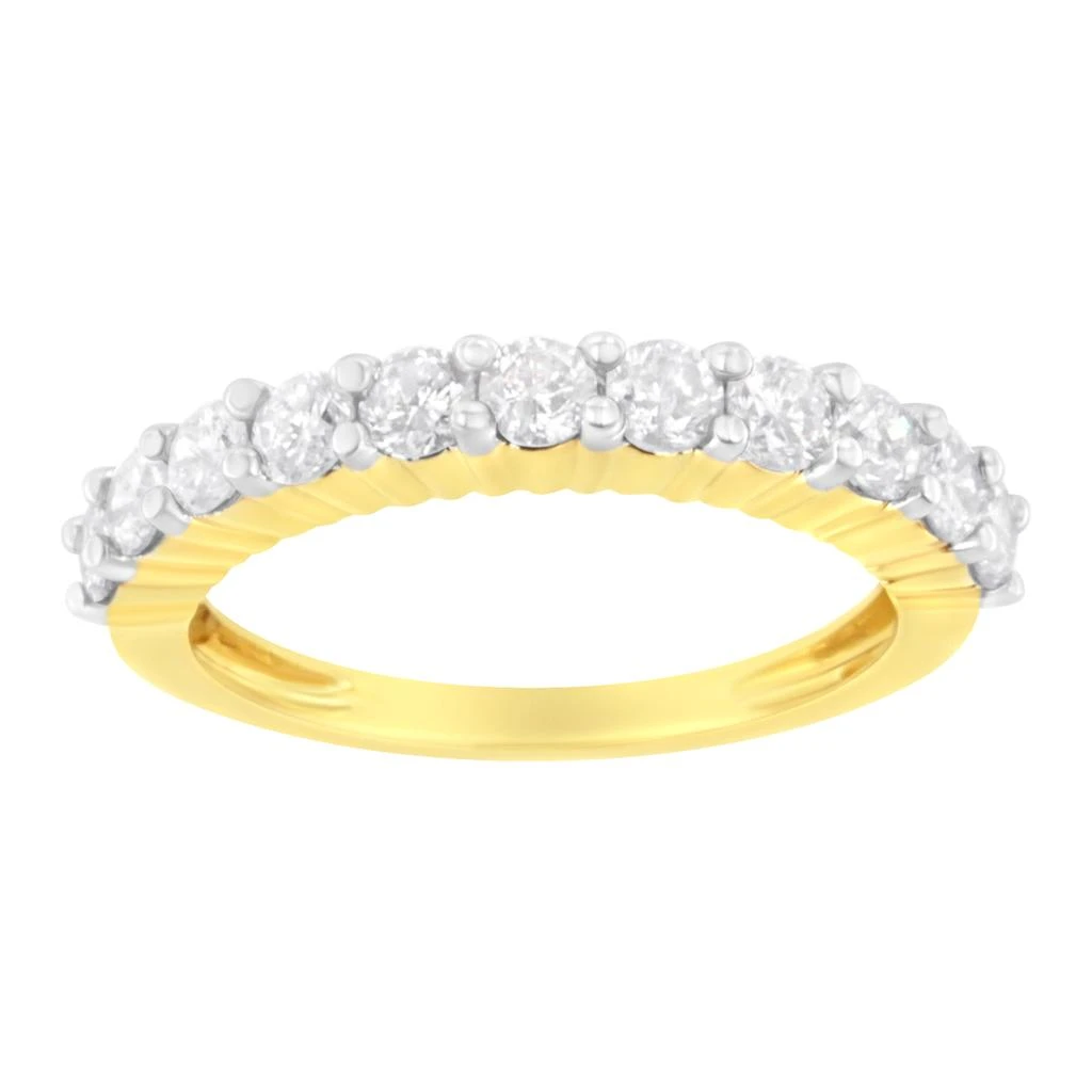 商品Haus of Brilliance|IGI Certified 1.0 Cttw Diamond 10K Yellow Gold Prong Set Fluted Band Style Wedding Ring,价格¥9205,第1张图片