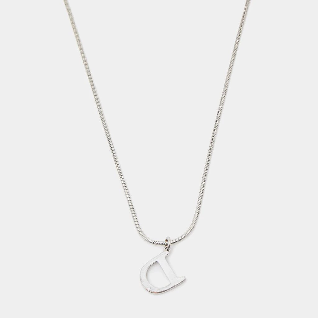 商品[二手商品] Dior|Dior CD Silver Tone Metal Pendant Necklace,价格¥1014,第3张图片详细描述