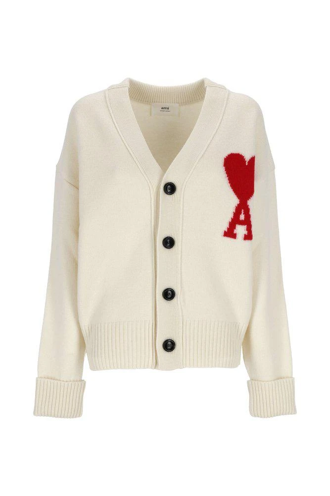 商品AMI|AMI Ami De Coeur Intarsia-Knitted Cardigan,价格¥2925,第1张图片