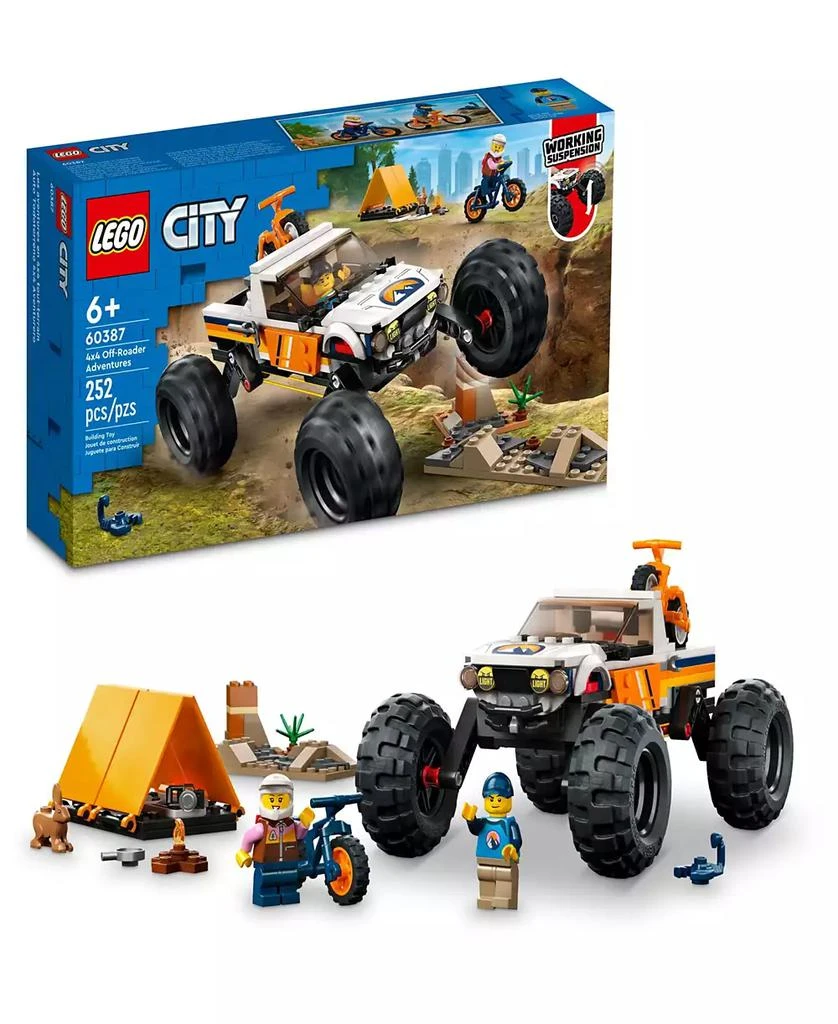 商品LEGO|City Great Vehicles 4x4 Off-Roader Adventures 60387 Toy Building Set with 2 Minifigures and Animal Figure,价格¥149,第1张图片
