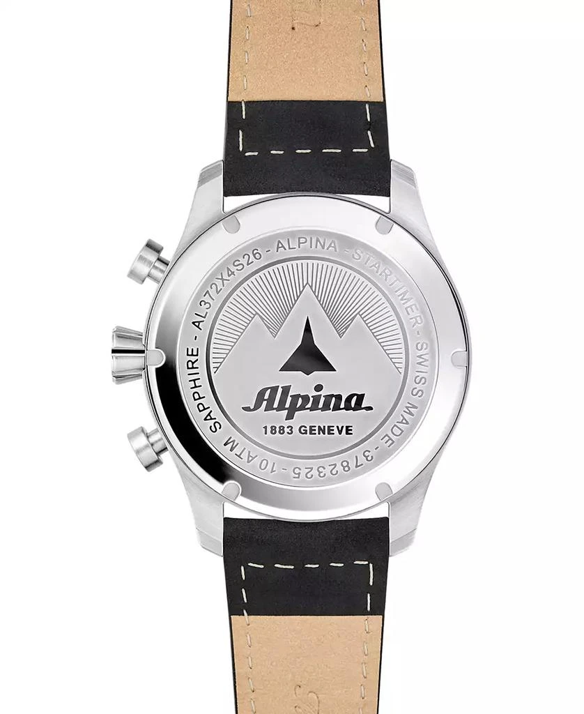 商品Alpina|Men's Swiss Chronograph Startimer Pilot Black Leather Strap Watch 44mm,价格¥8184,第3张图片详细描述