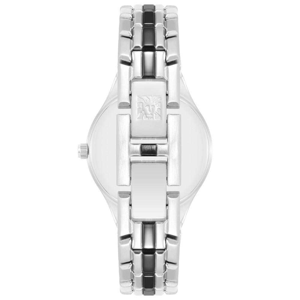 Women's Silver-Tone Alloy with Black Accent Bracelet Watch 37mm商品第3张图片规格展示