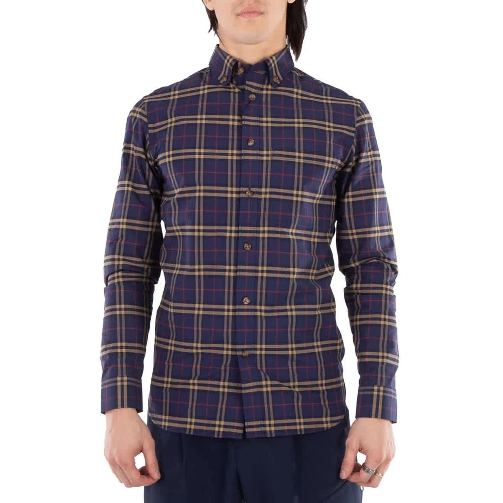 商品Burberry|Simpson Slim Fit Check Stretch Cotton Shirt, Size X-Small,价格¥1820,第1张图片