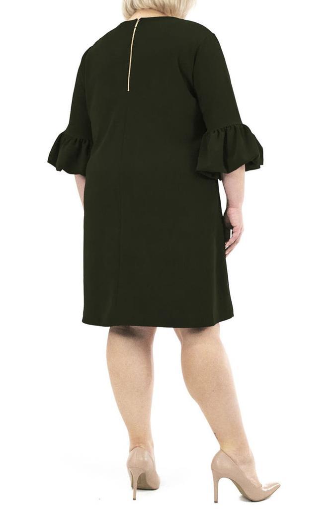 商品Nina Leonard|Solid 3/4 Bell Sleeve Shift Dress,价格¥258,第4张图片详细描述