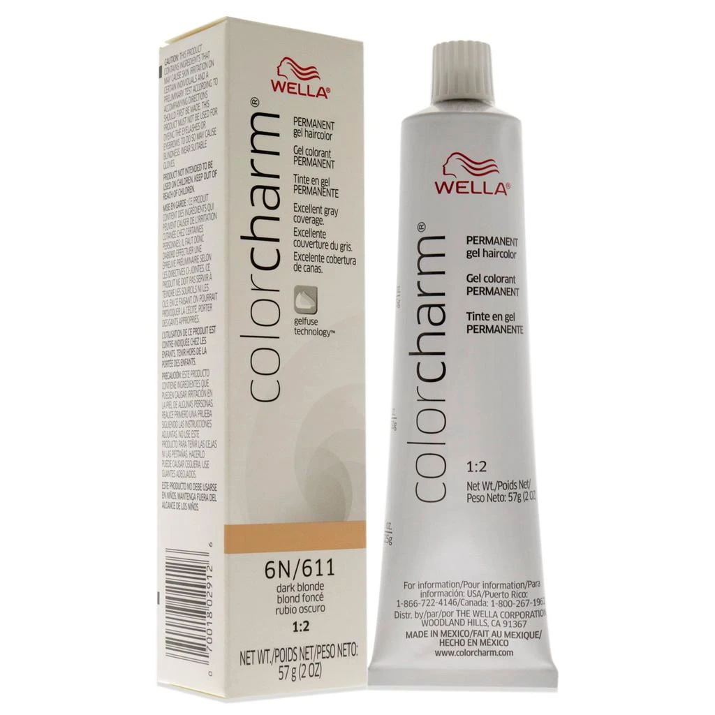 商品Wella|Color Charm Permanent Hair Color Gel - 611 6N Dark Blonde by  for Unisex - 2 oz Hair Color,价格¥131,第2张图片详细描述