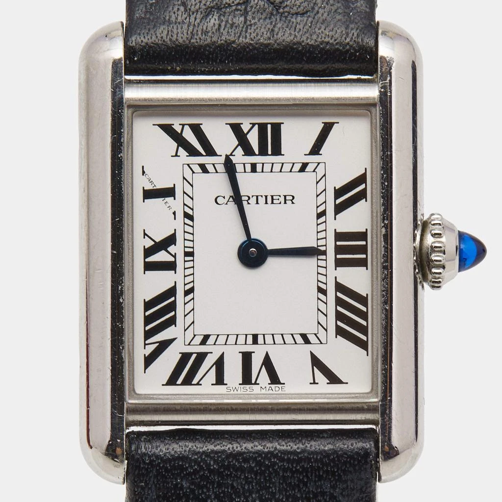 商品[二手商品] Cartier|Cartier Silver Stainless Steel Leather Tank WSTA0042 Women's Wristwatch 22 mm,价格¥20692,第3张图片详细描述