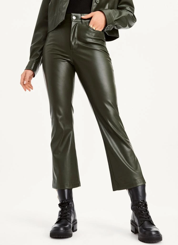 商品DKNY|Faux-Leather Kick Flare Pant,价格¥189,第1张图片