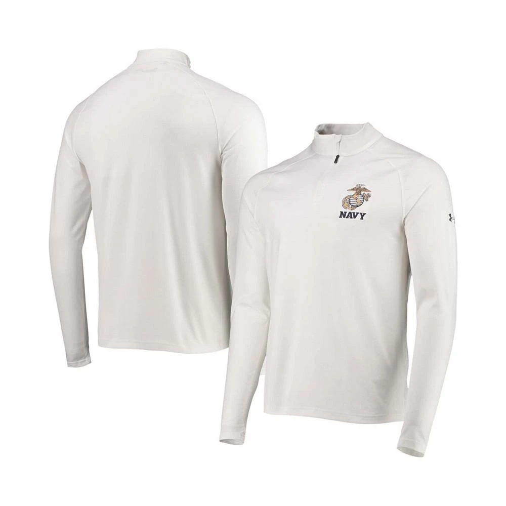 商品Under Armour|Men's White Navy Midshipmen Rivalry USMC Team Issue 2.0 Special Game Quarter-Zip Jacket,价格¥415,第1张图片