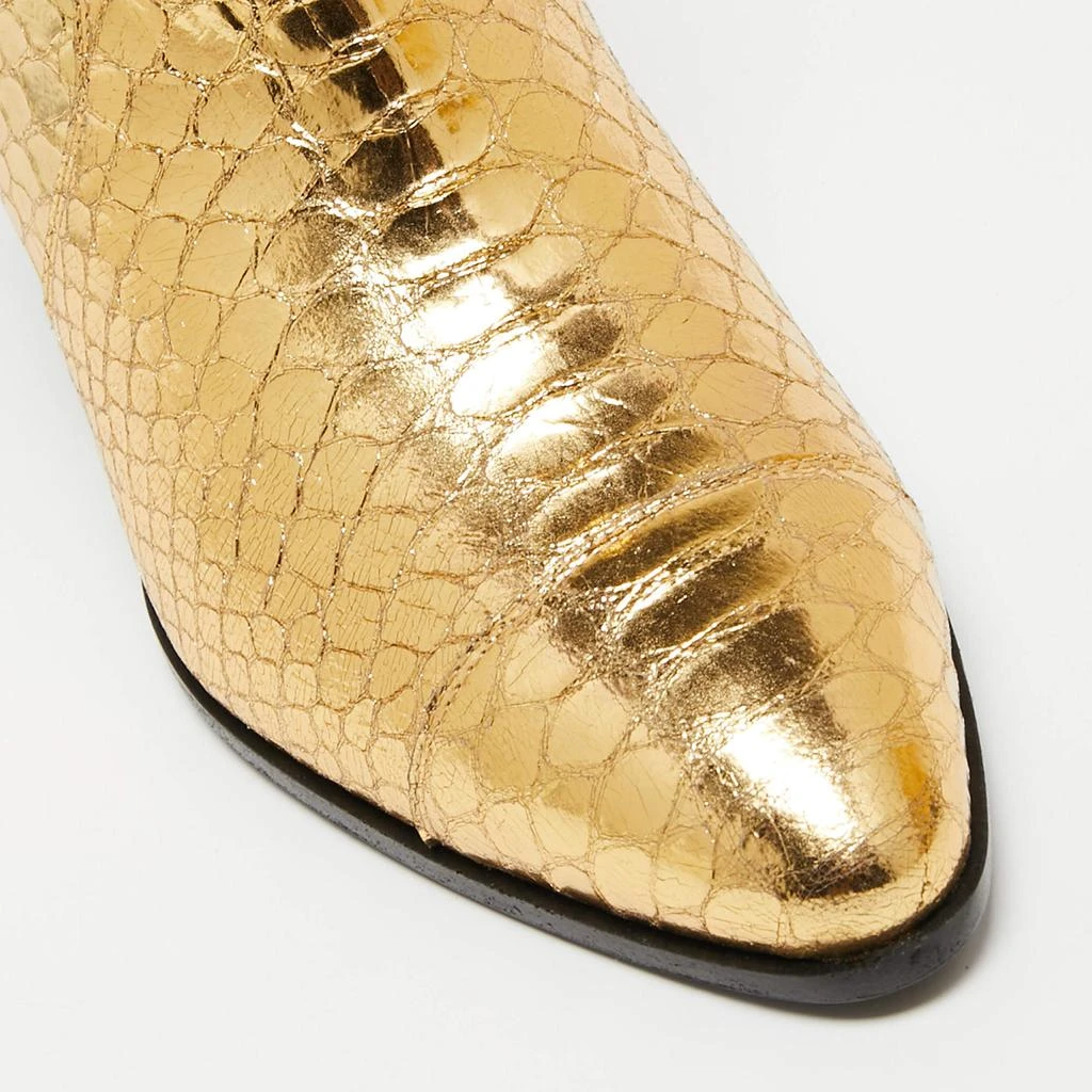 Giuseppe Zanotti Gold Python Embossed Leather Ankle Boots Size 37 商品