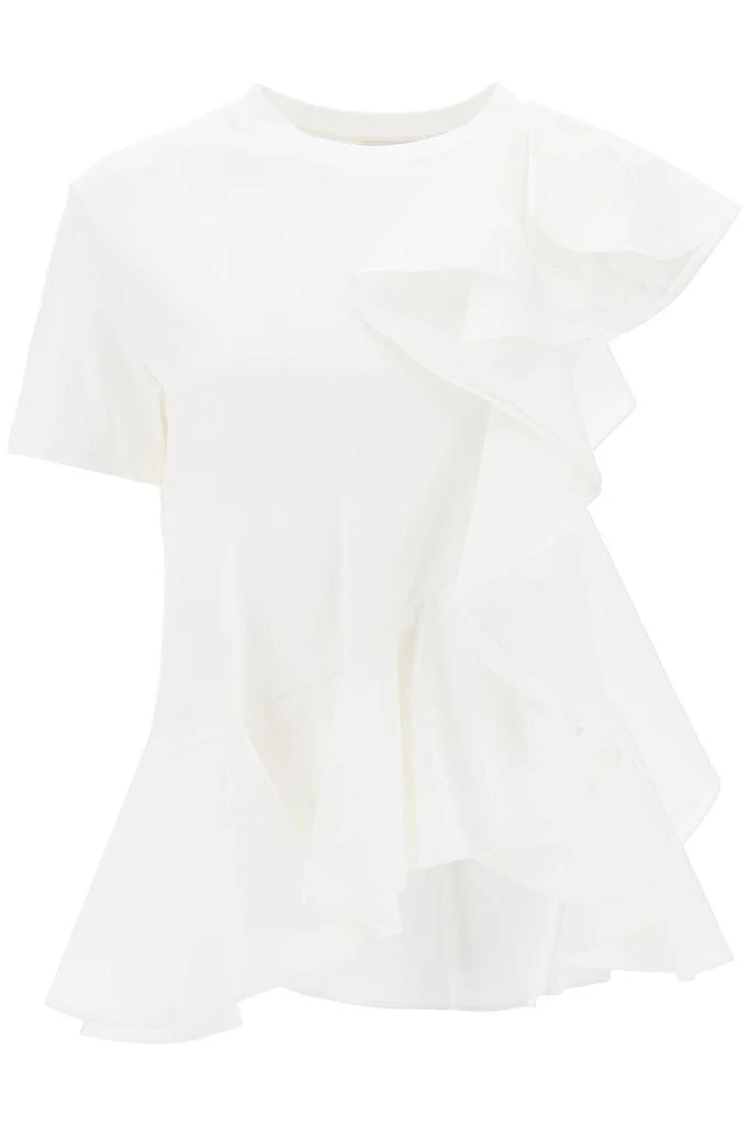 商品Alexander McQueen|Alexander mcqueen ruffled asymmetric jersey top,价格¥3553,第1张图片