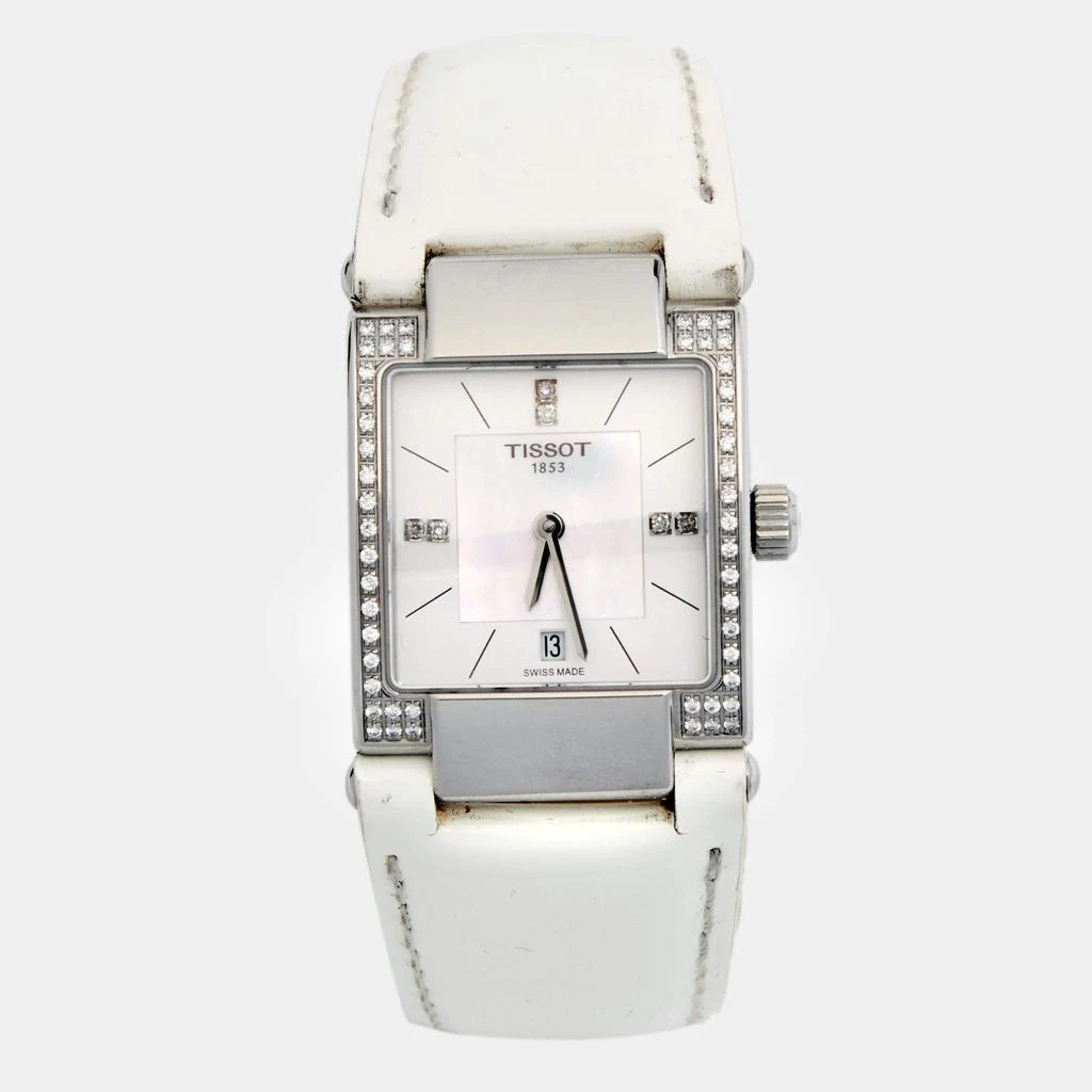 商品[二手商品] Tissot|Tissot Mother of Pearl Diamond Leather T2 T090.310.66.116.00 Women's Wristwatch 23 mm,价格¥2393,第1张图片