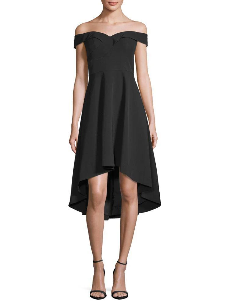 商品Aidan Mattox|Hi-Lo Bardot Cocktail Dress,价格¥633,第1张图片