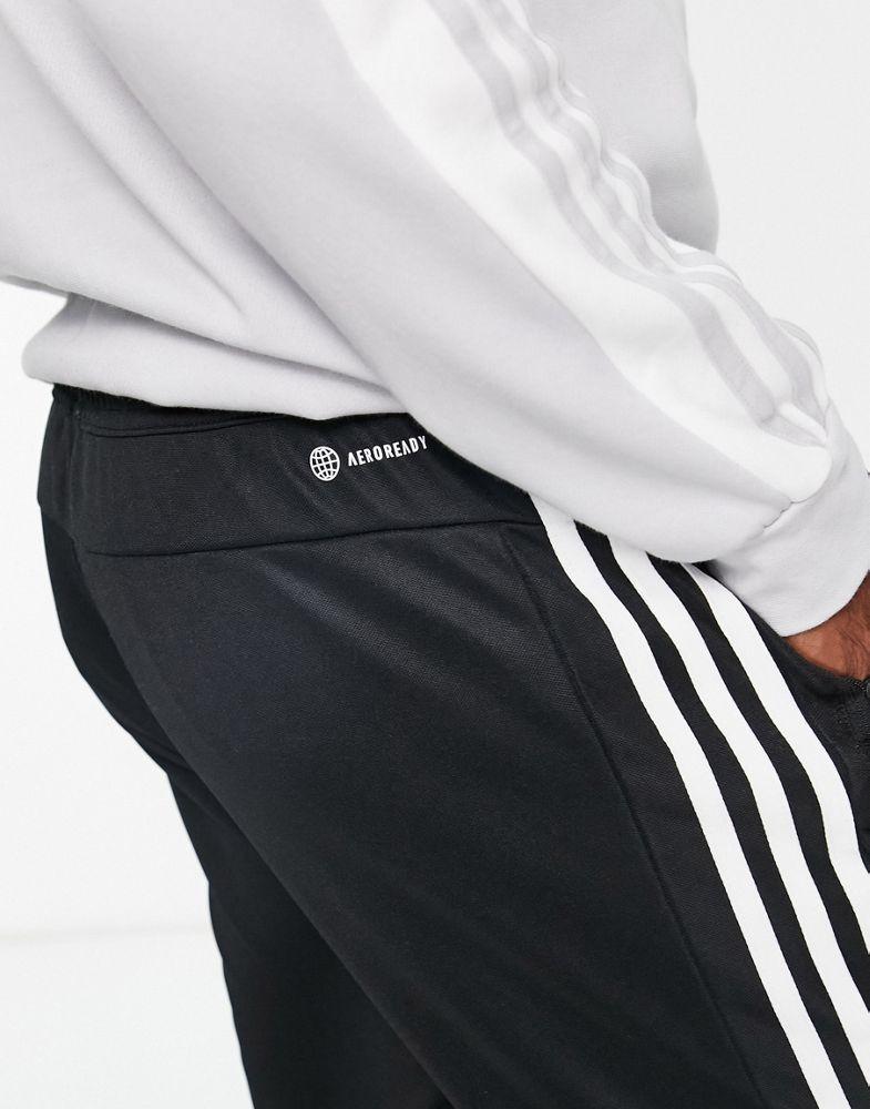 adidas Training Train Essentials 3 stripe joggers in black商品第3张图片规格展示